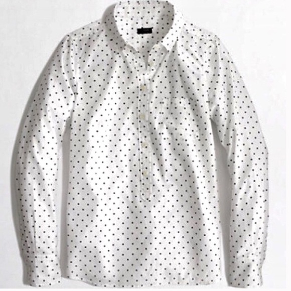 J. Crew Tops - J.crew polka dots long sleeve career M